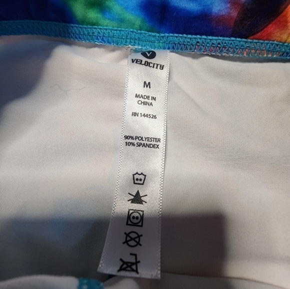 Womens M Leggings/  Pretty, Colorful Bright flowers Velocity - Picture 2 of 2